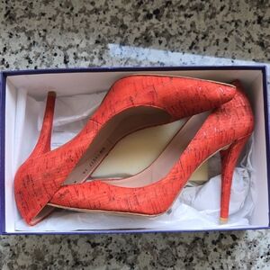 Stuart Weitzman Naughty Coral Cork Pumps US Sz 10